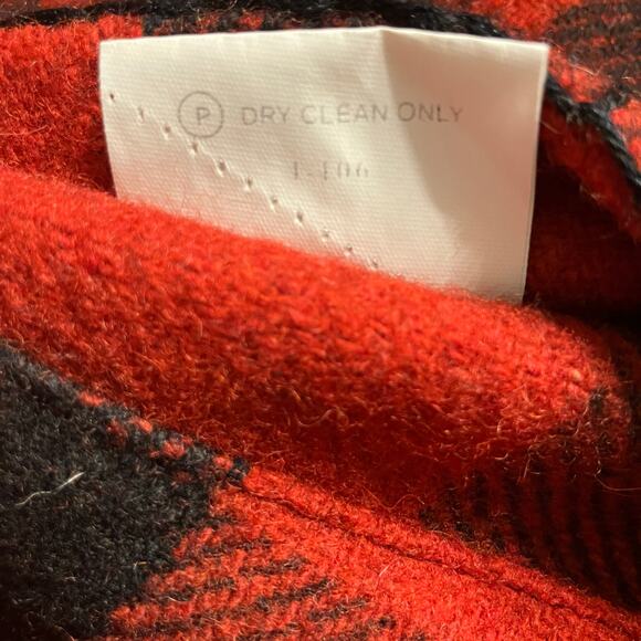 Authentic Joujou Vest Sz M Red Wool Plaid Shearling Zip Up Lined Grandpacore - Picture 10 of 10